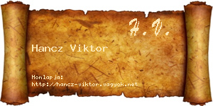 Hancz Viktor névjegykártya